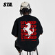 STA trendy brand retro high street 2026 new year of the horse printed cotton round neck t-shirt summer men's short-sleeved T-shirt top white M