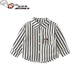 Ultraman 2026 Children's Autumn Striped Shirt Boys' Cartoon Caterpillar Long-Sleeved Top White with Black Stripes 100 cm