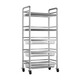 Taodehao stainless steel kitchen rack floor-standing multi-layer movable vegetable basket for fruit and vegetable storage rack trolley three layers丨three baskets without plates stainless steel