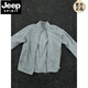 JEEP SPIRIT American functional spring and autumn outdoor stand-up collar cardigan zipper sweatshirt casual sports knitted fleece jacket men's base atomic gray S