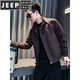 JEEP SPIRIT handsome embroidered stand collar jacket men's spring and autumn simple casual men's tops 2026 new trendy versatile jacket SF G102 jacket black M
