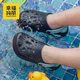 Happy Mary 2026 New Children's Baotou Croc Shoes Beach Shoes Summer Home Boys and Older Children Bath Soft Soled Breathable Sandals Mo Ye Qinglan 30 Inner Length 20cm Suitable for Feet Size 30
