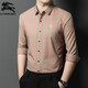 B PRORSUM Burberry men's long-sleeved shirt spring and autumn high-end casual business plaid shirt for men orange red M 165