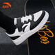 ANTA small white shoes, children's sneakers, boys and girls, middle-aged and adolescents, spring and autumn new student lightweight breathable sports shoes, white and black, panda color, size 33 (foot length 205mm)