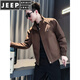 JEEP SPIRIT handsome embroidered stand collar jacket men's spring and autumn simple casual men's tops 2026 new trendy versatile jacket SF G102 jacket black M
