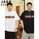 JEEP SPIRIT pure cotton extra large size men's clothing 300Jin Jin is equal to 0.5kg plus fat and enlarged loose fat T-shirt men's 2026 summer men's T-shirt DX_ Gray is losing weight 1 piece 2XL (recommended 130~150Jin Jin is equal to 0.5kg)