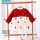 Youqi girls dress spring 2026 new style baby princess dress suit one-year-old dress spring and autumn children's skirt red 73