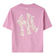 MLB official children's short-sleeved college style men's and women's summer children's retro t-shirt retro tops 7ATSB3563 New York Yankees/pink 160 80