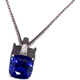 Fat Donglai same model Tanzanite sapphire square tanzanite necklace women's blue pendant pendant 925 silver platinum plated small single pendant without chain
