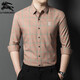 B PRORSUM Burberry men's long-sleeved shirt spring and autumn high-end casual business plaid shirt for men orange red M 165
