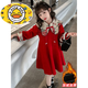 HAL.DUCK Girls Red Dress Autumn and Winter 2025 New Children's National Style Skirt Girls Older Children's New Year Clothes Princess Skirt Red New Year's Clothes Skirt Winter Style Thickened Ready in Seconds 120 cm Recommended Weight 35-45 Jin Jin is equal to 0.5 kg