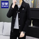 ROMON Spring and Autumn Men's Top Slim Lapel Youth Jacket Korean Style Trendy Versatile Fashion Casual Jacket 1-2-703 Black M