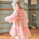 Happyology British children's spring skirt girls gauze skirt children's clothing contrast color mesh long-sleeved dress