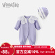 Fanhunting baby clothes spring newborn baby girl onesie full moon hundred days princess outing clothes spring and autumn purple 66cm