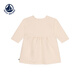 PETIT BATEAU small sailing boat autumn infant girls double-layer cotton bottoming dress A0BKR beige 80 cm
