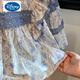 Disney (Disney) new girls spring and autumn clothing pure cotton Korean long-sleeved shirt baby girl casual shirt tops children's fashionable children's clothing lace floral shirt 100 recommended height within 100