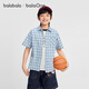 BALABALA balaOne boys short-sleeved shirt children's big children's shirt 2026 new summer pure cotton blue tone 00488 110