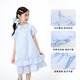 Xiaoyinman children's clothing girls' cute puff sleeve dress 26 mid-summer big children's shirt lapel comfortable casual skirt