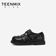 TEENMIX Children's Shoes 2026 New Spring and Autumn Children's Leather Shoes for Boys and Girls Black Small Leather Shoes Soft Sole Girls' Student Princess Shoes Black 30
