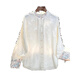 Hengyuanxiang New Chinese Style White Embroidered Antique Shirt Women 2026 Spring and Autumn New Zen Button Tang Suit Hanfu Top White-9001 3XL Recommended 135-150Jin Jin is equal to 0.5 kg