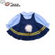 Ultraman Girls Judy Rabbit Police Officer Children's Clothes Long Sleeve Fake Two-piece Skirt Spring and Autumn Lolita Princess Skirt White (Pinline) 90 cm