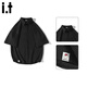 CHOCOOLATE it black waffle short-sleeved shirt men's 2026 summer fashion brand loose casual jacket black XL recommended 130Jin Jin equals 0.5kg -150Jin Jin equals 0.5kg