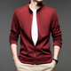 LILANZ sweatshirt cardigan long-sleeved jacket men's spring and autumn new simple casual versatile stand-up collar solid color jacket top red M (recommended 95-110Jin Jin equals 0.5 kg)