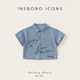INSBOBO Boys' Shirts 2026 Summer New Children's Denim Shirts Boy's Good-looking Western Style Children's Clothes Summer Clothes Denim Stripes 80