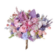 Wisteria rose eternal bouquet imperial flower Austin eternal rose real flower dried flower high-end home flower arrangement gift small bouquet fan-shaped single-sided bottle set