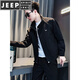 JEEP SPIRIT handsome embroidered stand collar jacket men's spring and autumn simple casual men's tops 2026 new trendy versatile jacket SF G102 jacket black M