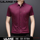 LILANZ summer men's short-sleeved shirt stretch striped non-iron business casual new style printed lapel fashion shirt trend 2721-red M 165105