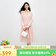 Qiushui Yiren Gentle French Embroidery Suit 2026 Spring New Lazy Cardigan Suspender Skirt Two-piece Set Light Pink XL
