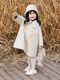 Disney Korean Children's Woolen Coat 2025 Autumn and Winter Baby and Middle-aged Children's Woolen Thick Woolen Coat Windbreaker Beige Gray Thick Woolen Coat 110 (Follow the store for priority delivery)