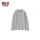 MUJI Big Children's Stretch Jacquard Woven Half Turtle Collar Long Sleeve T-shirt Children's Bottoming Shirt Children's 25 Winter CB1PDA5A Gray 130/64A