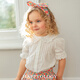 Happyology British girls' shirt spring new puff sleeve pure cotton bottoming children's shirt white top