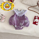 HAL.DUCK New Year's greetings clothes for babies, winter jumpsuits, baby festive clothes, national style baggy clothes, winter clothes, New Year's clothes, going out clothes, purple khaki 80cm