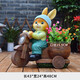 Yimingyuan Garden Decoration Courtyard Ornaments Outdoor Cartoon Rabbit Flower Pot Park Lawn Creative Simulation Animal Landscape Sculpture H20527+H20536