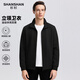 SHANSHAN Men's Jacket 2026 Spring New Versatile Cardigan Stand Collar Casual Jacket Young and Middle-aged Clothes Men Black M /170