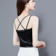 Yalu genuine guaranteed lace suspender vest for women summer design ice silk niche outside and inside suit French Z757 black M