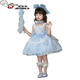 Ultraman Girls' Elsa Dress Summer 2026 New Little Girls Birthday Dress Children's Elsa Lolita Princess Dress Blue (Slip Skirt) 100 cm