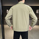Hengyuanxiang men's lapel jacket spring and autumn 2026 new trendy workwear executive jacket youth high-end zipper top khaki green M