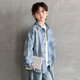 Children's clothing boys' spring shirts and jackets spring and autumn 2026 new styles for middle and large children spring boys' shirts trendy blue 160 cm