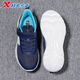 Xtep children's 2026 spring new boys' soft-soled Velcro non-slip sports running shoes, deep blue/classic white, dense mesh and breathable 34
