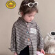 HAL.DUCK Girls' Shirt Jacket Thin Spring and Autumn 2026 New Children's Baby Cute Spring and Autumn Plaid Children's Autumn Clothes Black 90