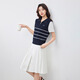IEF/Aiyifu 2026 Spring and Summer New Korean Style Intellectual Commuting Temperament Design Striped Slim Woolen Top Blue and White Strips One Size