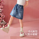 ASK JUNIOR children's skirt summer middle and large children's embroidered denim skirt girls half skirt teenagers A-line skirt