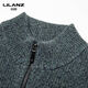 LILANZ autumn and winter high-end men's worsted 450g 100% wool sweater half-high zipper round neck bottoming sweater wool sweater black and white gray 14XL (180)