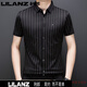 LILANZ summer men's short-sleeved shirt stretch striped non-iron business casual new style printed lapel fashion shirt trend 2721-red M 165105