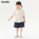 Ma Latin children girls petal short-sleeved shirt cream white 130