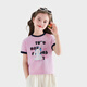 Tutu Little Elephant Girls Short Sleeve T-shirt 2026 Summer New Style for Children, Girls and Big Children, Cool and Versatile Contrast Printed Casual Tops, Pink Purple 160, Height About 160cm